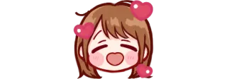 🥰 Anime, Kreskówka, Szczęśliwy, Miłość, Uroczy telegram sticker