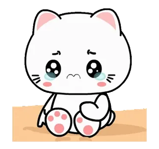 🥺 고양이, 귀여운, 스티커, 만화, 카와이, 슬픈, 우는, 동물 telegram sticker