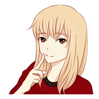 🤫 anime, girl, cute, cartoon, blonde hair telegram sticker
