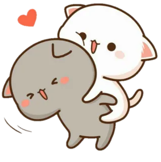 🙃 gatos, amor, lindo, corazón, dibujos animados, animales whatsapp sticker