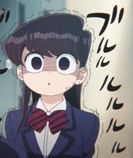 😨 Komi Shouko Komi Can't Communicate Anime, Komi-san no puede comunicarse, Komi Shouko, Impactado, Dibujos animados, Manga telegram sticker