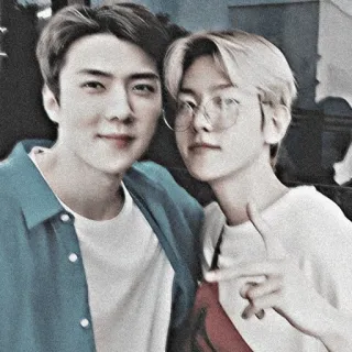 🌚 men, k-pop, portrait, friends, group telegram sticker