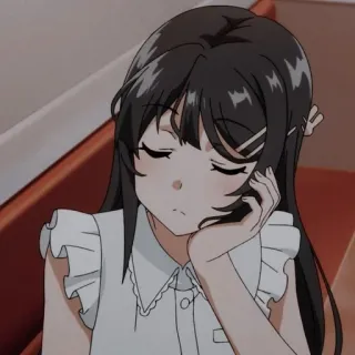 🐰 anime, girl, sleepy, cute, cartoon telegram sticker