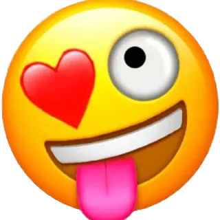 🤪 Эмодзи, Сердце, Лицо, Смешные, Безумный whatsapp sticker