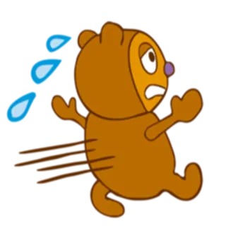 😥 Cartoon, Tier, Rennen, Verängstigt, Schwitzen, Ausdruck, Besorgt, Angst whatsapp sticker