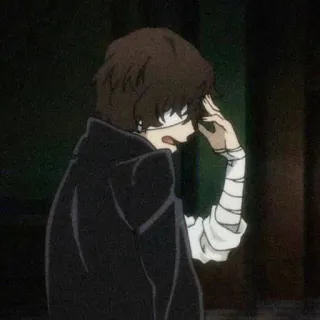 🖤 Osamu Dazai Bungou Stray Dogs Anime, Bandaże, Osamu Dazai, Bungou Stray Dogs, Myślenie, Postać telegram sticker