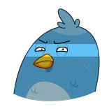 😑 burung, biru, kartun, stiker, marah telegram sticker