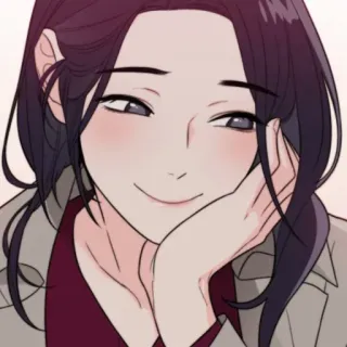 🔖 mujer, dibujo animado, sonrisa, cara, retrato whatsapp sticker
