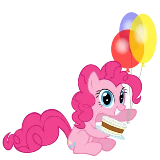 🍰 Pinkie Pie My Little Pony мультик, пони, торт, шарики, Пинки Пай telegram sticker