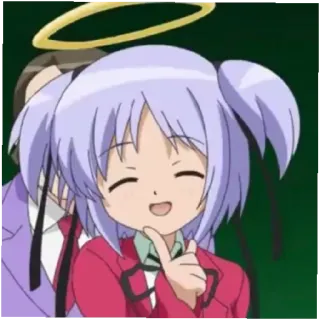 😇 Anime, Garota, Desenho animado, Halo, Uniforme escolar telegram sticker