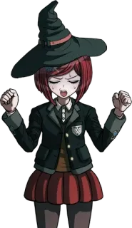 🪄 Himiko Yumeno Danganronpa anime, witch, magic, red hair, school uniform, Danganronpa telegram sticker