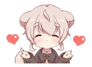 🥰 Anime, Mignon, Kawaii, Coeurs, Chibi, Ours telegram sticker