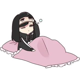 🥱 Anime, Chibi, Sakit, Lelah, Mengantuk, Lucu, Kawaii, Sedih, Gadis whatsapp sticker