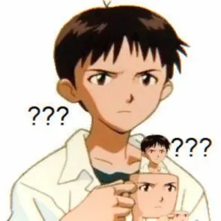 🧊 Shinji Ikari Neon Genesis Evangelion ??? Anime, Ponto de interrogação, Confuso, Shinji Ikari, Evangelion, Nervoso, Anime nervoso telegram sticker