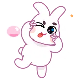 ✌️ 兔子, 兔兔, 可爱, 动物, 卡通, 表情符号 whatsapp sticker