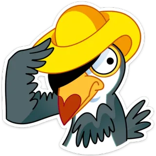 👒 bird, cartoon, hat, toucan, animal, sticker telegram sticker