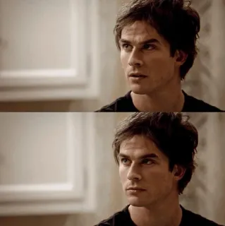 😐 Damon Salvatore The Vampire Diaries vampiro, serie de TV, drama, sobrenatural, Ian Somerhalder telegram sticker