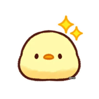 🤩 chick, bird, cute, kawaii, animal, yellow telegram sticker