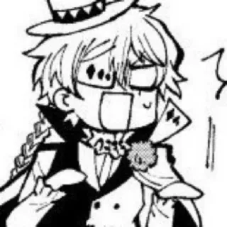 😠 anime, manga, character, hat, suit, glasses telegram sticker