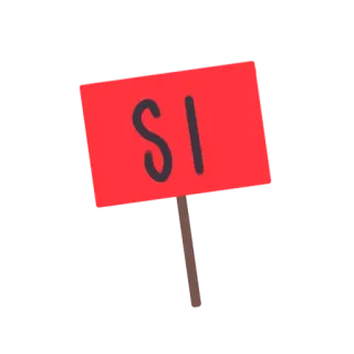 👍 SI yes, affirmative, sign, red, spanish telegram sticker