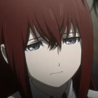 ⏱ Kurisu Makise Steins;Gate Anime, Feminino, Cabelo ruivo, Séria, Steins;Gate, Kurisu Makise whatsapp sticker