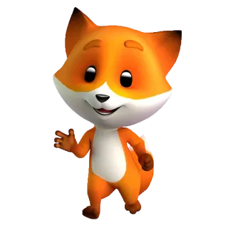 ✋ zorro, dibujos animados, animal, naranja, lindo, peludo whatsapp sticker