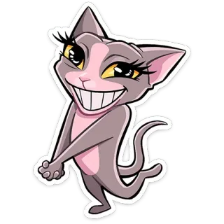 😁 แมว, การ์ตูน, สติกเกอร์, สัตว์, ตลก, น่ารัก, ยิ้ม, แปลก telegram sticker