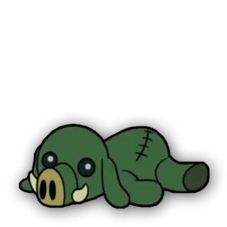 🧸 봉제인형, 멧돼지, 초록색, 만화, 동물 telegram sticker