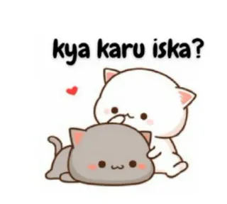 🤷‍♀ kya karu iska? cat, cute, kawaii, sticker, animation, cartoon whatsapp sticker