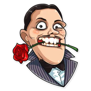 🌹 Gomez Addams The Addams Family dibujos animados, flor, rosa, familia addams, gomez telegram sticker