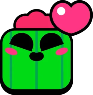 ▪️ kaktus, cinta, hati, kartun, stiker, imut, hijau telegram sticker
