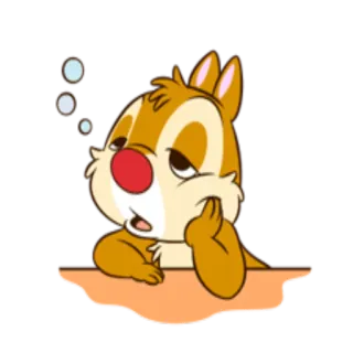 😬 Chip chipmunk, cartoon, cute, bored, disney telegram sticker