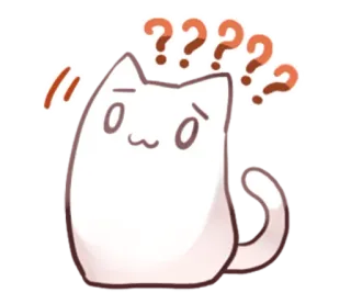 ❔ gato, pregunta, confundido, pensando, animal, lindo, pegatina whatsapp sticker