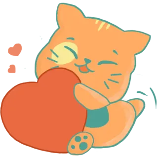❤️ gato, coração, animal, fofo, amor, desenho animado, adesivo whatsapp sticker
