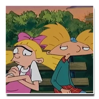 💔 Arnold Hey Arnold! Dessin animé, Amitié, Triste, Série animée, Nickelodeon telegram sticker