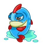 😢 cartoon, fish, cute, sad, illustration, mascot telegram sticker
