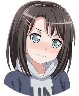 😳 garota anime, desenho animado, adesivo, personagem, ilustração, retrato telegram sticker