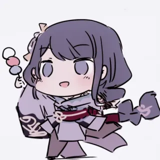🫐 Raiden Shogun Genshin Impact Anime, Chibi, Mignon, Sticker, Art numérique whatsapp sticker
