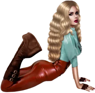😯 mujer, moda, estilo, pose, retro, vintage telegram sticker