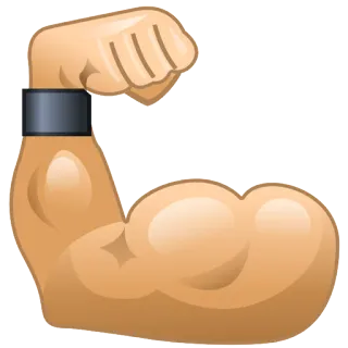 💪 músculo, braço, bíceps, força, fitness telegram sticker