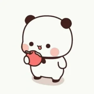🍎 Panda, Desenho animado, Fofo, Kawaii, Animal, Urso telegram sticker