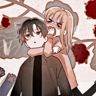 🦔 Anime, Kreskówka, Para, Przytulanie, Emocje, Manga telegram sticker