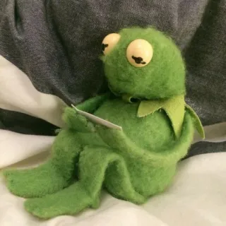🐸 Kermit the Frog Kermit, rana, leggere, pupazzo, Muppet, feltro telegram sticker