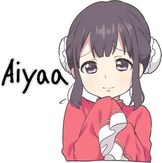 😓 Aiyaa Anime, Fille, Mignon, Dessin animé whatsapp sticker