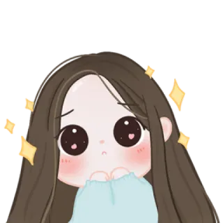 🧁 cute, chibi, girl, cartoon, sparkles telegram sticker