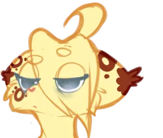 😞 animal, cartoon, cute, yellow, sad, sleepy, face, sticker telegram sticker