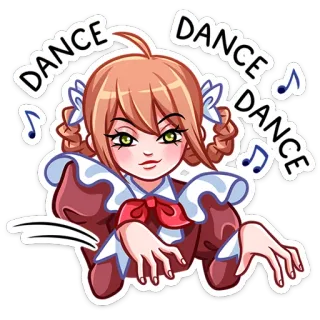 💃 DANCE DANCE DANCE Anime, Mädchen, Tanz, Musik, Süß, Cartoon telegram sticker