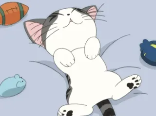 😴 Chi Chi's Sweet Home кот, аниме, милый, котенок, сладкий, кавай whatsapp sticker