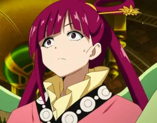 😳 Kougyoku Ren Magi: The Labyrinth of Magic Anime, Personnage, Kougyoku Ren, Magi : Le Labyrinthe de la Magie, Cheveux violets whatsapp sticker