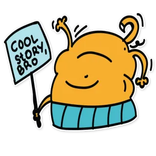 😐 COOL STORY, BRO cartoon, character, cool story bro, meme, humor telegram sticker